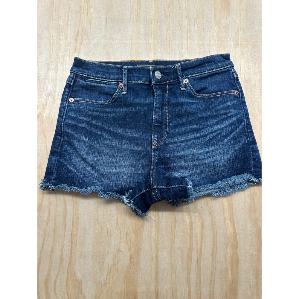 Abercrombie & Fitch Dark Wash Frayed Hem Denim Shorts Size 26 626122317
